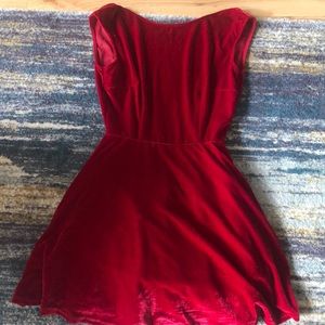 Red velvet skater dress